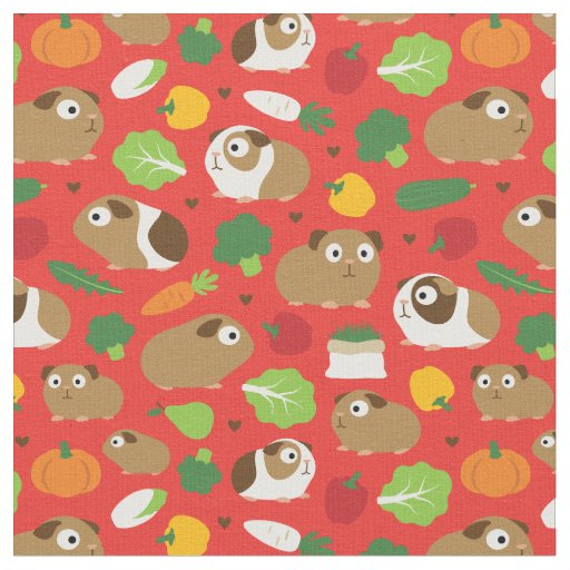 Guinea Pigs And Their Treats Fabric