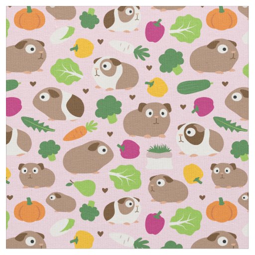 Guinea Pigs And Their Treats Fabric