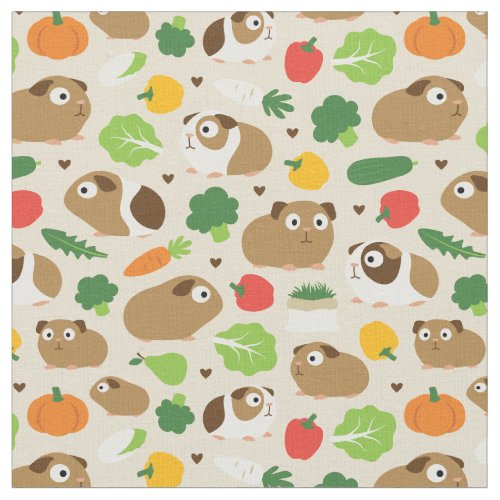 Guinea Pigs And Their Treats Fabric