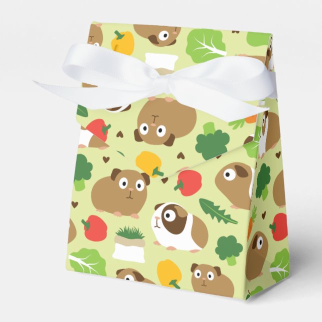 Guinea Pigs And Their Treats Favor Boxes (Front Side)