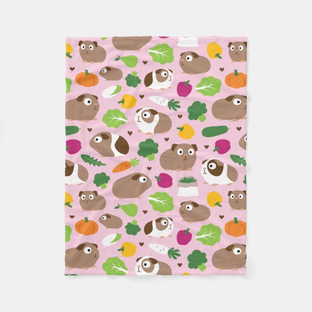 Guinea Pigs And Their Treats Fleece Blanket (Front)
