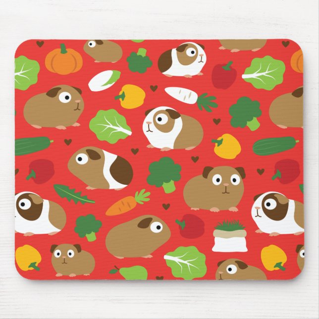 Guinea Pigs And Their Treats Mouse Pad (Front)