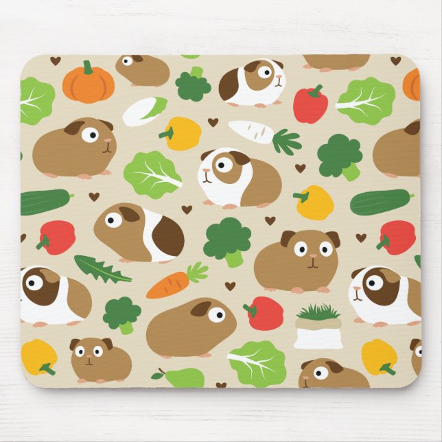 Guinea Pigs And Their Treats Mouse Pad (Front)
