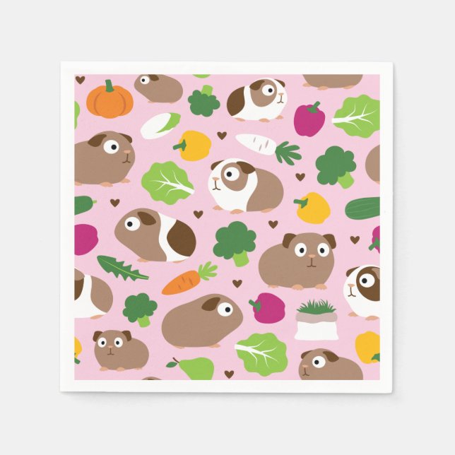Guinea Pigs And Their Treats Napkins (Front)