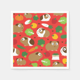 Guinea Pigs And Their Treats Napkins
