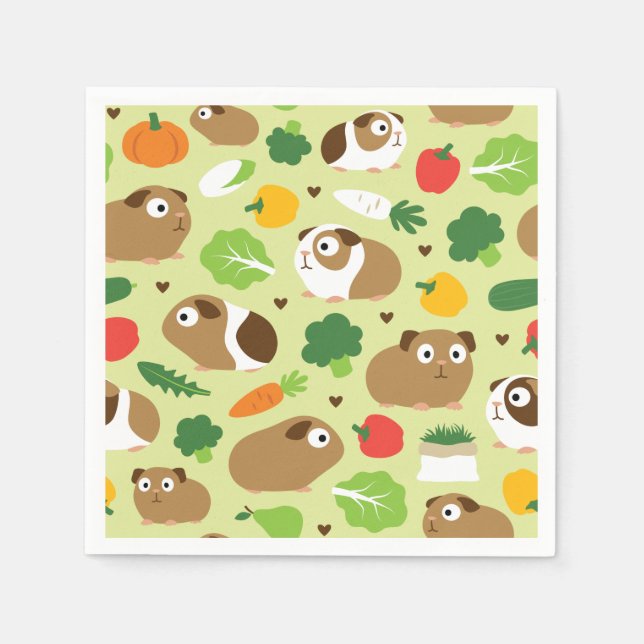 Guinea Pigs And Their Treats Napkins (Front)