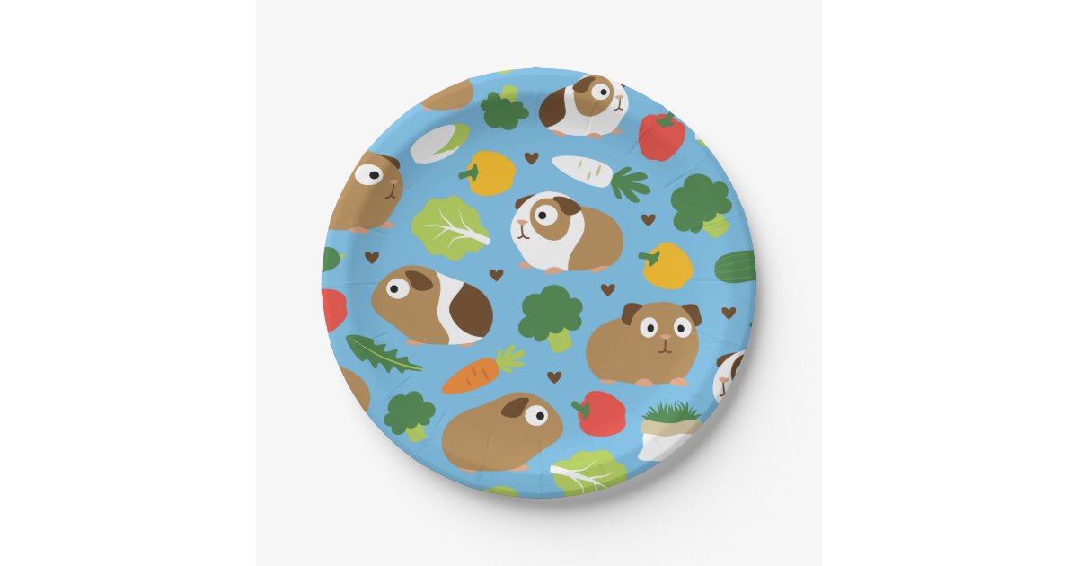 Guinea Pigs And Their Treats Paper Plate