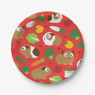 Guinea Pigs And Their Treats Paper Plates