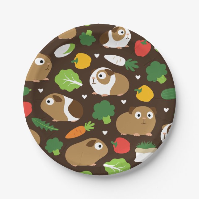 Guinea Pigs And Their Treats Paper Plates (Front)
