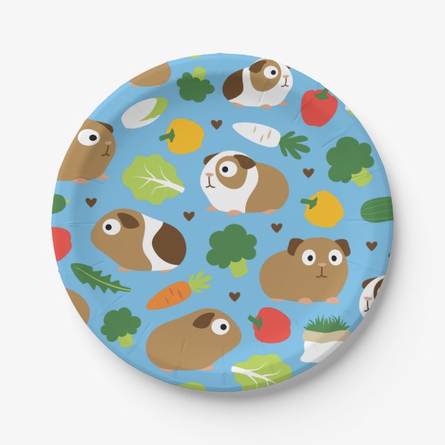 Guinea Pigs And Their Treats Paper Plates (Front)