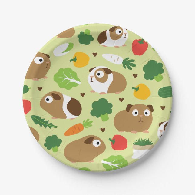 Guinea Pigs And Their Treats Paper Plates (Front)