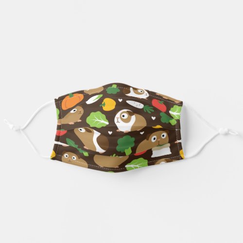 Guinea Pigs And Their Treats Seamless Pattern Adult Cloth Face Mask