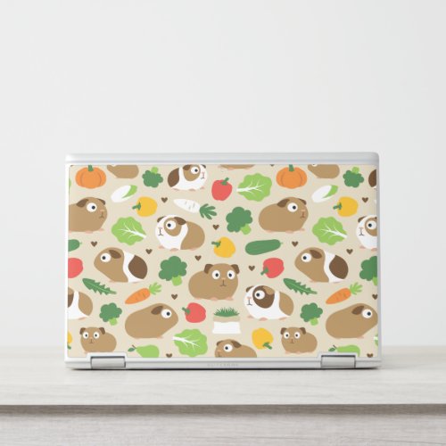 Guinea Pigs And Their Treats Seamless Pattern HP Laptop Skin