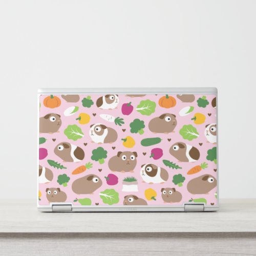 Guinea Pigs And Their Treats Seamless Pattern HP Laptop Skin