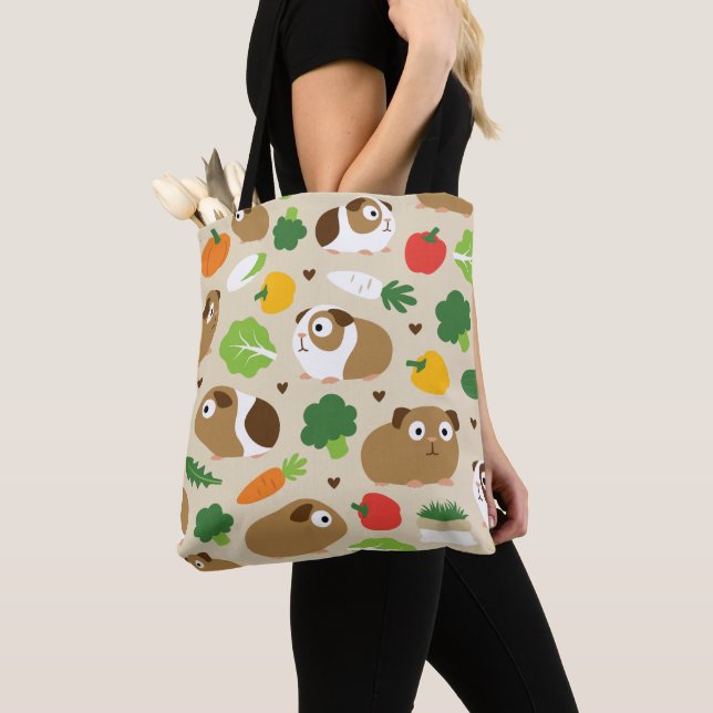 Guinea Pigs And Their Treats Tote Bag (Close Up)