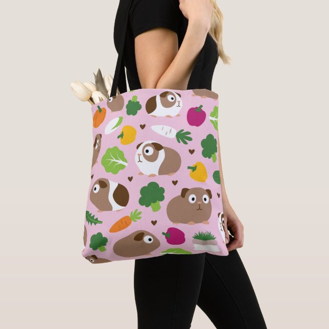 Guinea Pigs And Their Treats Tote Bag (Close Up)