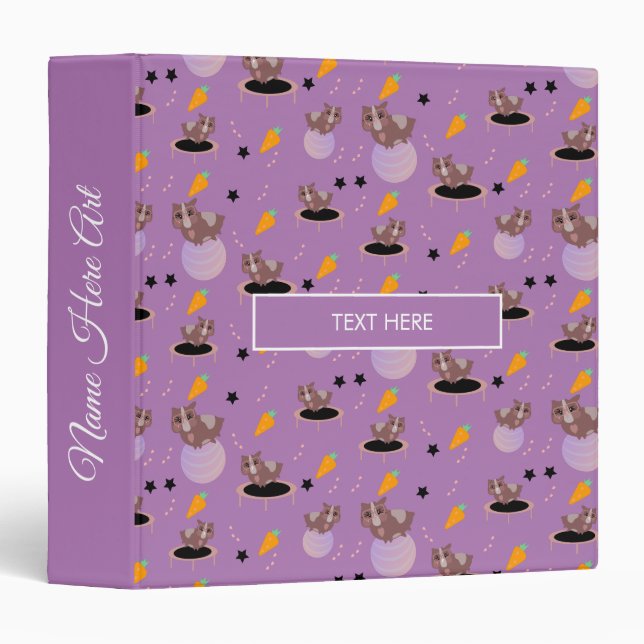 Guinea Pigs Animal Pattern 3 Ring Binder (Front/Spine)
