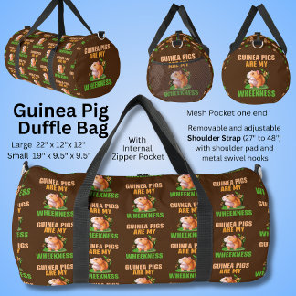 Guinea Pigs Are My Wheekness on Brown Duffle Bag