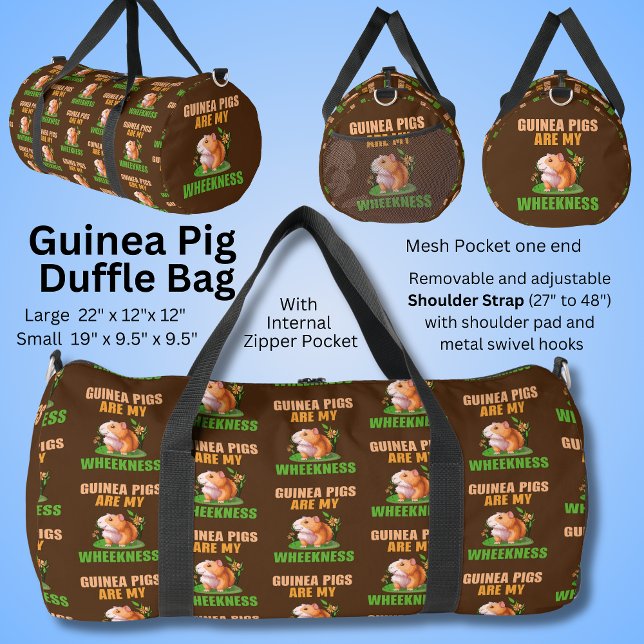Guinea Pigs Are My Wheekness on Brown   Duffle Bag (Creator Uploaded)