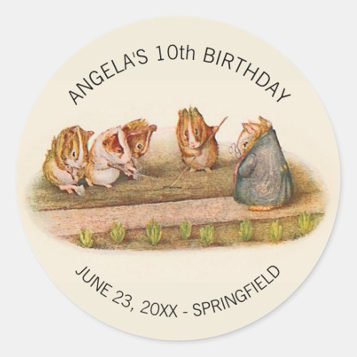 Guinea Pigs Birthday Party Classic Round Sticker