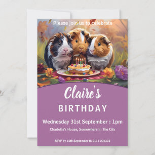Guinea Pigs Birthday Party Invitation