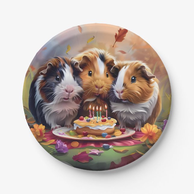 Guinea Pigs Birthday Party Paper Plates (Front)