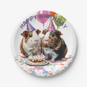 Guinea Pigs Birthday Party Round Paper Plates