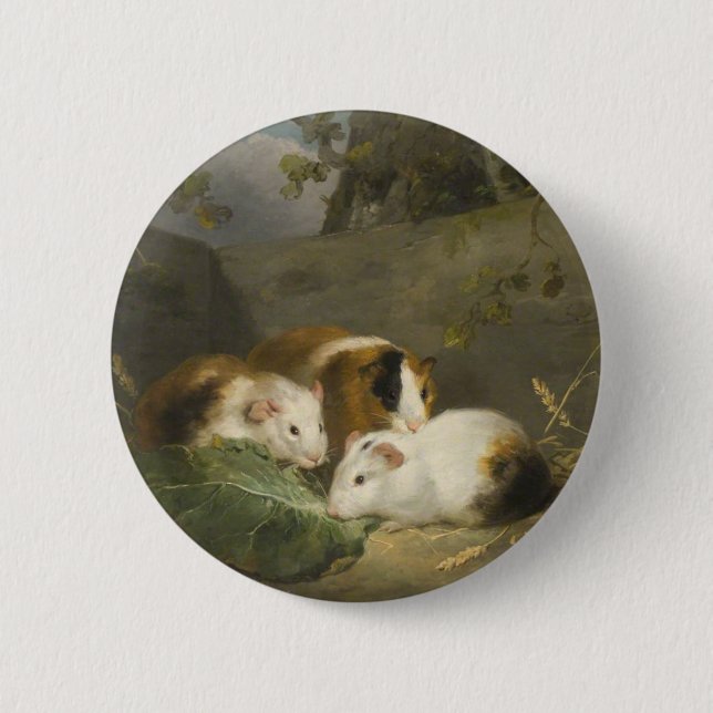 Guinea Pigs (by George Morland) Button (Front)