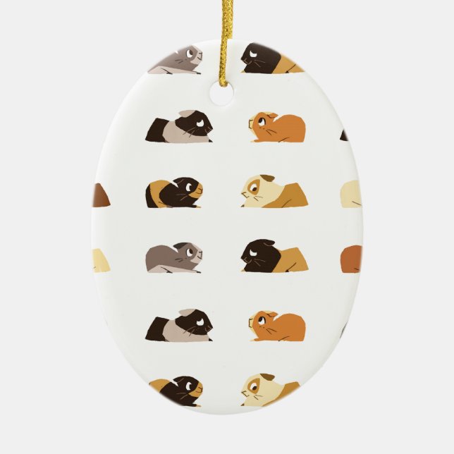 Guinea pigs ceramic ornament (Front)