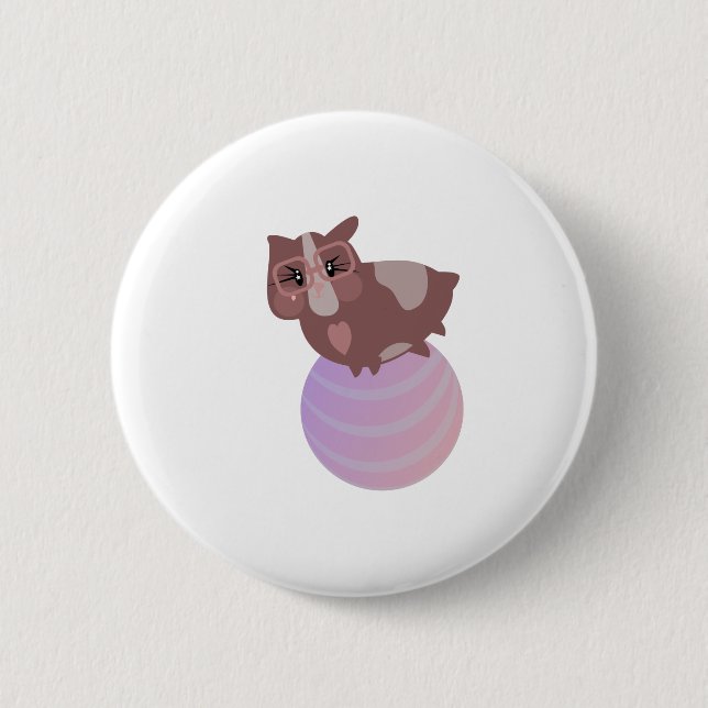 Guinea Pigs Fitness Funny Design Button (Front)