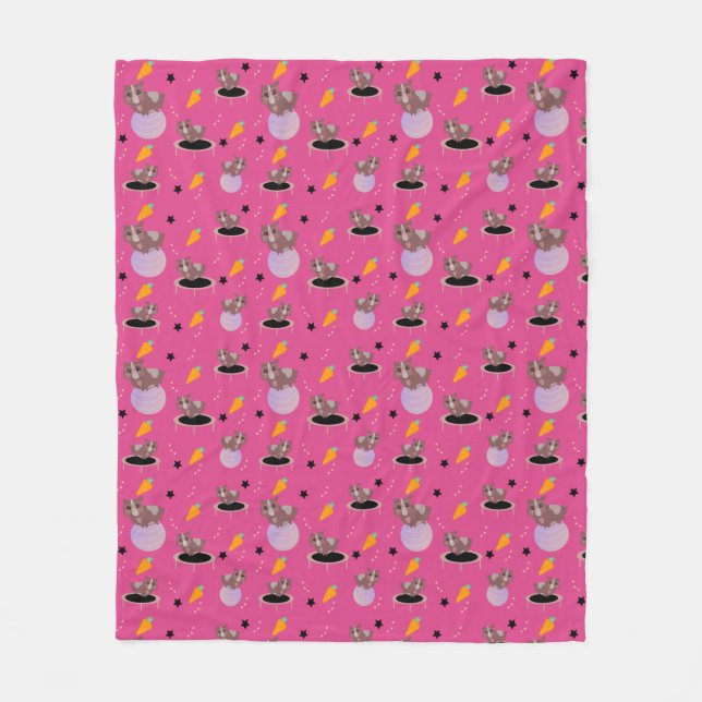 Guinea Pigs Fitness Funny Design Fleece Blanket (Front)