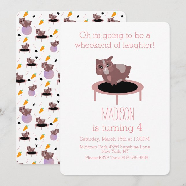 Guinea Pigs Fitness Gym Invitation (Front/Back)