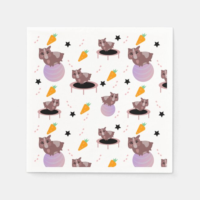 Guinea Pigs Fitness Gym Napkins (Front)