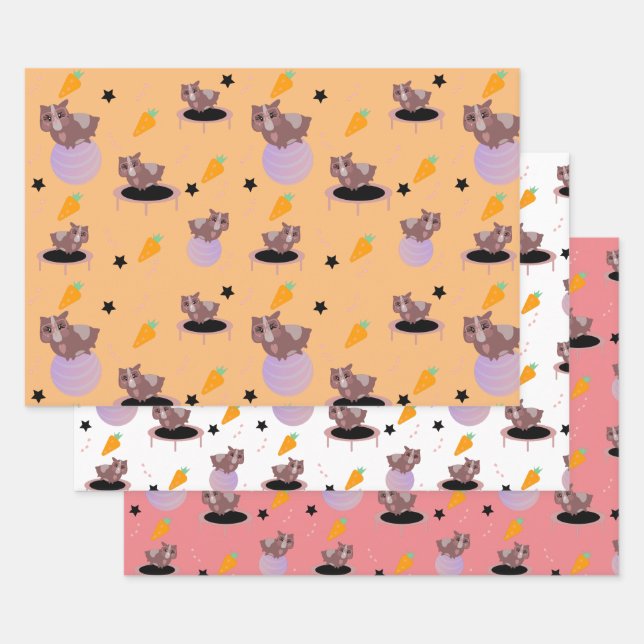 Guinea Pigs Fitness Gym Wrapping Paper Sheets (Set)