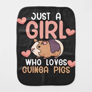 Guinea Pigs Girl Who Loves Guinea Pigs Baby Burp Cloth