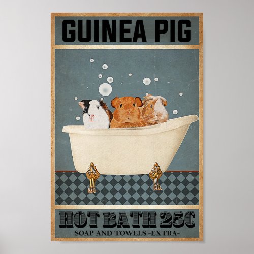 Guinea Pigs Hot Bath 25C Poster