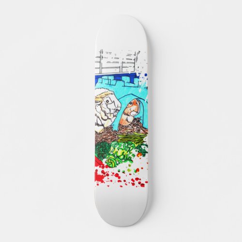 Guinea Pigs in a cage Skateboard