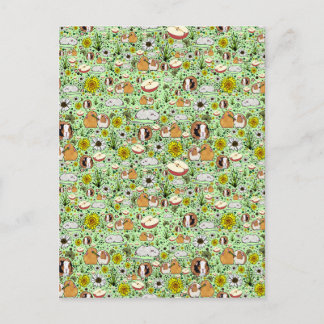 Guinea Pigs in Green Postcard
