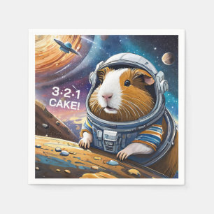 Guinea Pigs in Space! 321 Cake! Retro Space Theme Napkins