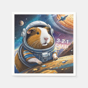 Guinea Pigs in Space! 321 Cake! Retro Space Theme Napkins
