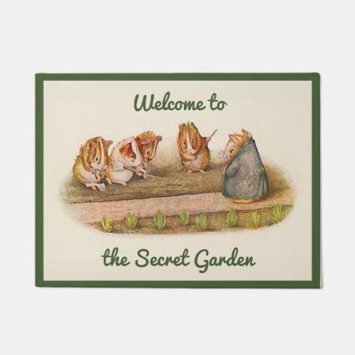 Guinea Pigs in the Garden Asparagus Green Doormat