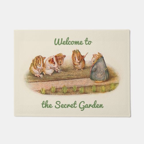 Guinea Pigs in the Garden Green Borderless Doormat