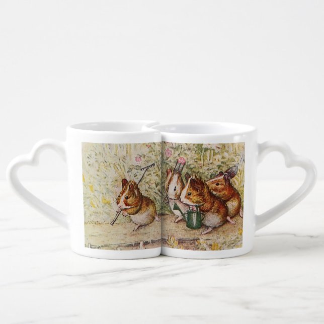 Guinea Pigs in the Garden Planting Seeds Coffee Mug Set (Back Nesting)