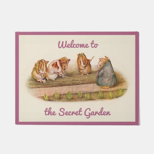 Guinea Pigs in the Garden Rose Red Doormat