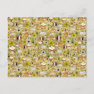 Guinea Pigs in Yellow Postcard