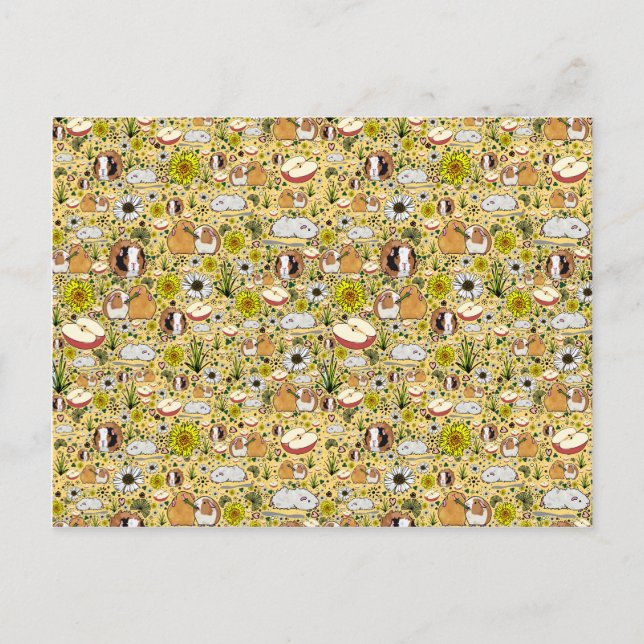 Guinea Pigs in Yellow Postcard (Front)