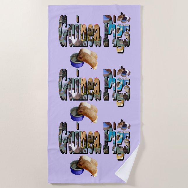 Guinea Pigs Is The Word, Beach Towel (Front)