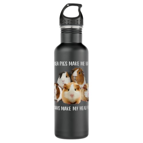 Guinea Pigs Make Me Happy Humans Make My Head Hurt Stainless Steel Water Bottle