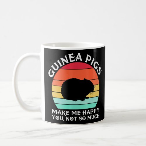 Guinea Pigs Make Me Happy Sunset Retro Guinea Pig  Coffee Mug