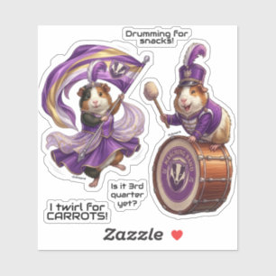 Guinea Pigs Marching Band, Bass Drum, Colorguard Sticker